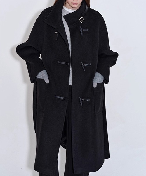 スタンドカラー ウエストベルト付きロングコート FQ25W314【Fano