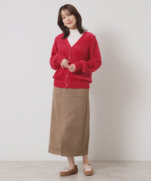 ITS'DEMO（イッツデモ）の「【マシンウォッシャブル／ウエストゴム】カットスエードスカート（スカート・レディース・ベージュ/ブラウン系その他/チャコールグレー・00）」の13枚目の写真