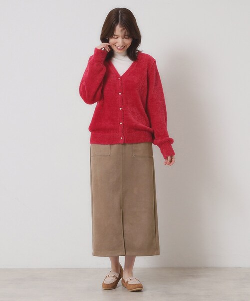 ITS'DEMO（イッツデモ）の「【マシンウォッシャブル／ウエストゴム】カットスエードスカート（スカート・レディース・ベージュ/ブラウン系その他/チャコールグレー・00）」の14枚目の写真