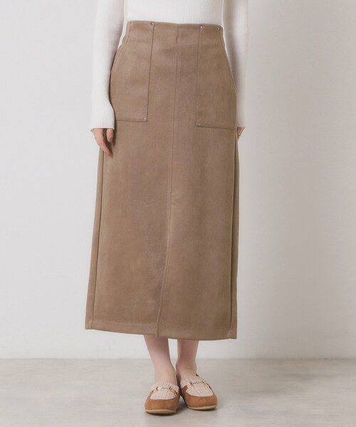 ITS'DEMO（イッツデモ）の「【マシンウォッシャブル／ウエストゴム】カットスエードスカート（スカート・レディース・ベージュ/ブラウン系その他/チャコールグレー・00）」の16枚目の写真