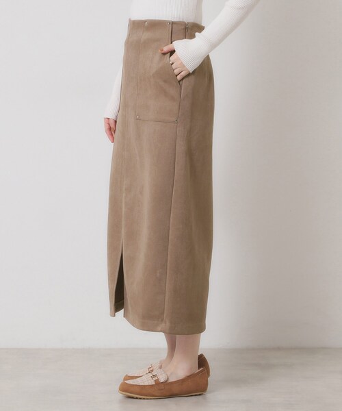 ITS'DEMO（イッツデモ）の「【マシンウォッシャブル／ウエストゴム】カットスエードスカート（スカート・レディース・ベージュ/ブラウン系その他/チャコールグレー・00）」の17枚目の写真