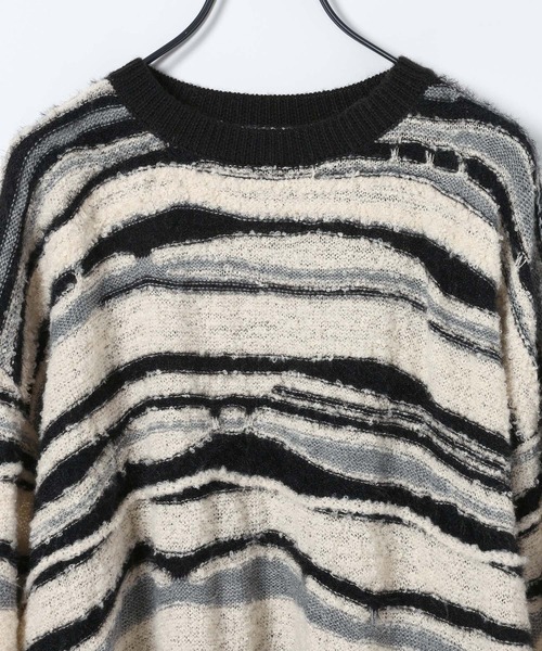 JEANASIS(ジーナシス)の「7Gランダムボーダープルオーバー/617270(ニット/セーター・レディース・レッド系その他/ネイビー系/ブラック系その他・FREE)」の5枚目の写真