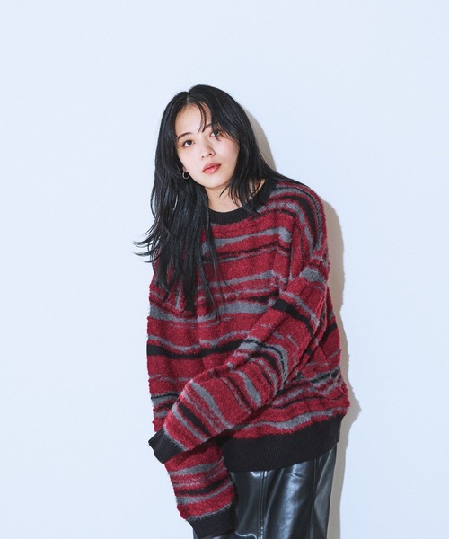 JEANASIS(ジーナシス)の「7Gランダムボーダープルオーバー/617270(ニット/セーター・レディース・レッド系その他/ネイビー系/ブラック系その他・FREE)」の20枚目の写真