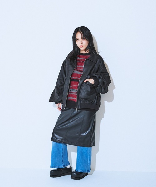 JEANASIS(ジーナシス)の「7Gランダムボーダープルオーバー/617270(ニット/セーター・レディース・レッド系その他/ネイビー系/ブラック系その他・FREE)」の21枚目の写真