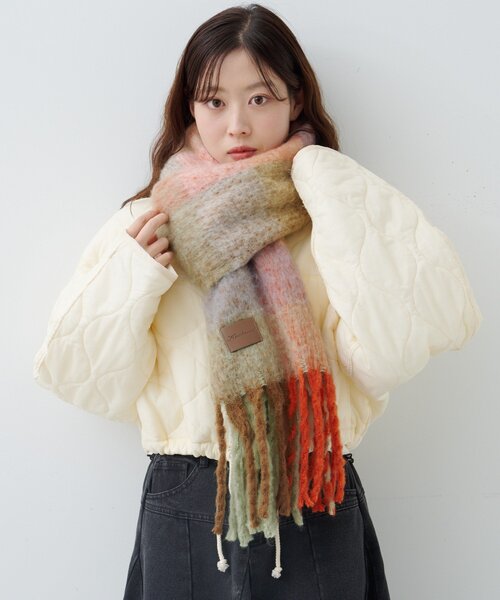 Kastane(カスタネ)の「チェックマフラー(マフラー・レディース・カーキ/ブラウン/ピンク・FREE)」の18枚目の写真