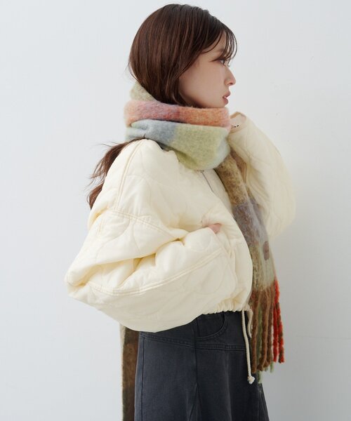 Kastane(カスタネ)の「チェックマフラー(マフラー・レディース・カーキ/ブラウン/ピンク・FREE)」の20枚目の写真