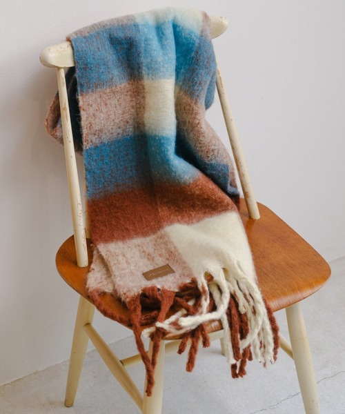 Kastane(カスタネ)の「チェックマフラー(マフラー・レディース・カーキ/ブラウン/ピンク・FREE)」の2枚目の写真