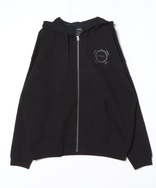 RVCA（ルーカ）の「ルーカ RVCA METAL URGY ZIP HD サーフ スウェットパーカー（パーカー・メンズ・ブラック/オフホワイト・M/L/LL）」の2枚目の写真