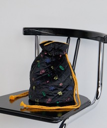 BAYFLOW | 刺繍ベルベットキンチャク(ハンドバッグ)