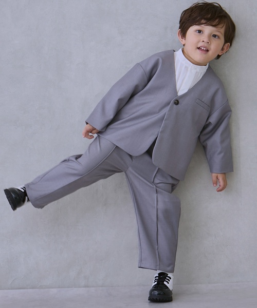 セール】【セミフォーマル】ノーカラーJK+ロングパンツセットアップ