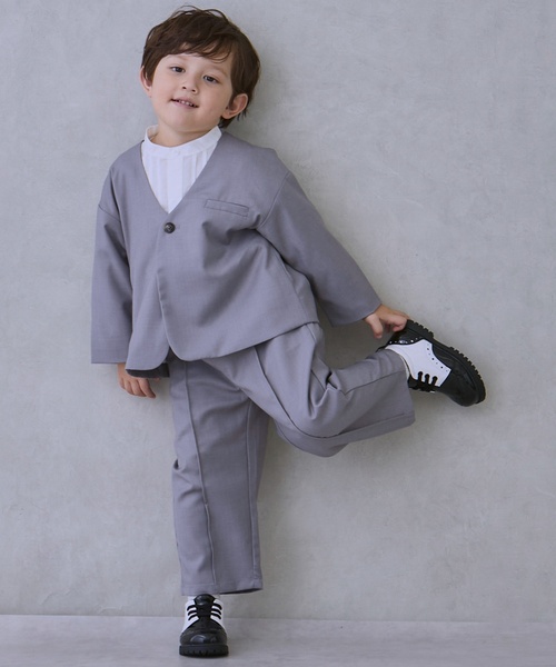 セール】【セミフォーマル】ノーカラーJK+ロングパンツセットアップ