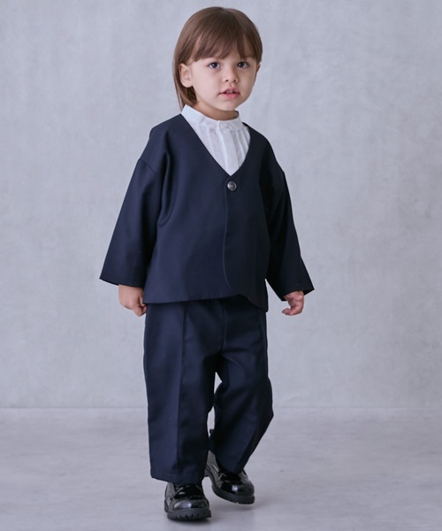 petit main （プティマイン）フォーマルセットアップ セール】【セミフォーマル】ノーカラーJK+ロングパンツセットアップ