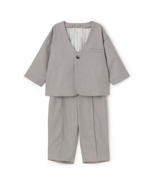 セール】【セミフォーマル】ノーカラーJK+ロングパンツセットアップ