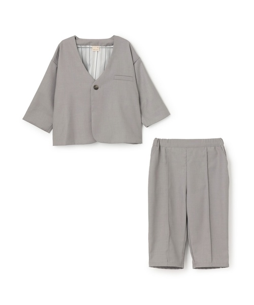 セール】【セミフォーマル】ノーカラーJK+ロングパンツセットアップ