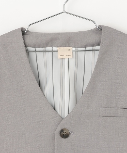 petit main（プティマイン）の「【セミフォーマル】ノーカラーJK+ロングパンツセットアップ（スーツセット・キッズ・ネイビー/グレイッシュベージュ・130cm/120cm/90cm/110cm/100cm）」の12枚目の写真