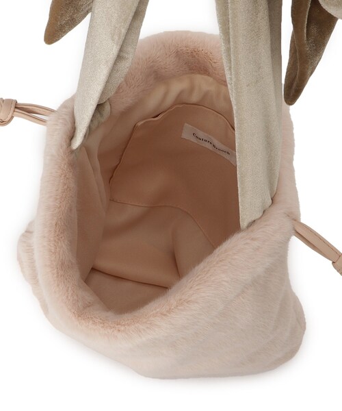 couture brooch（クチュールブローチ）の「ベロアリボンフェイクファートートバッグ（トートバッグ・レディース・ブラック/アイボリー/ベビーピンク・00）」の10枚目の写真