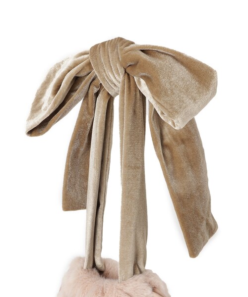 couture brooch（クチュールブローチ）の「ベロアリボンフェイクファートートバッグ（トートバッグ・レディース・ブラック/アイボリー/ベビーピンク・00）」の15枚目の写真