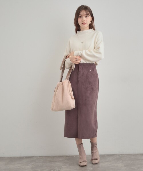 couture brooch（クチュールブローチ）の「ベロアリボンフェイクファートートバッグ（トートバッグ・レディース・ブラック/アイボリー/ベビーピンク・00）」の20枚目の写真