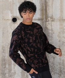 VIRTUOUS（バーチャス）の「【VIRTUOUS/バーチャス】接結モールカモフラセーター/カモフラージュ柄 迷彩 モール編み クルーネック 長袖 セーター（ニット/セーター）」