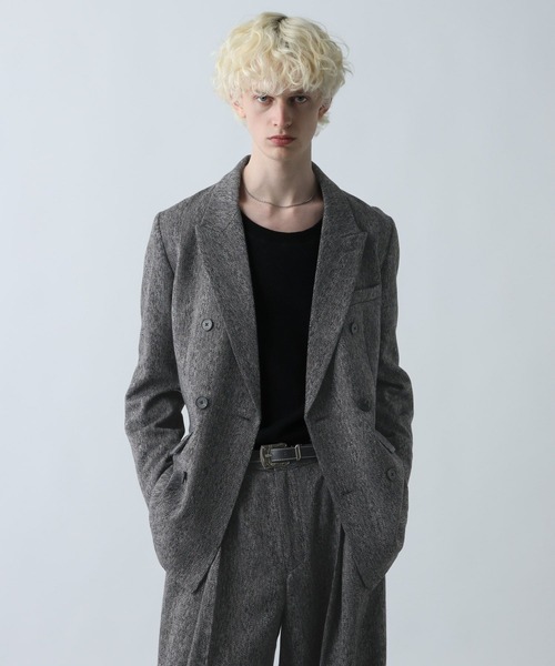 HARE(ハレ)の「【SET UP対応】ツイードダブルジャケット(HARE)(テーラードジャケット・メンズ・ブラック系その他/レッド/ブラウン・SMALL/MEDIUM)」の12枚目の写真