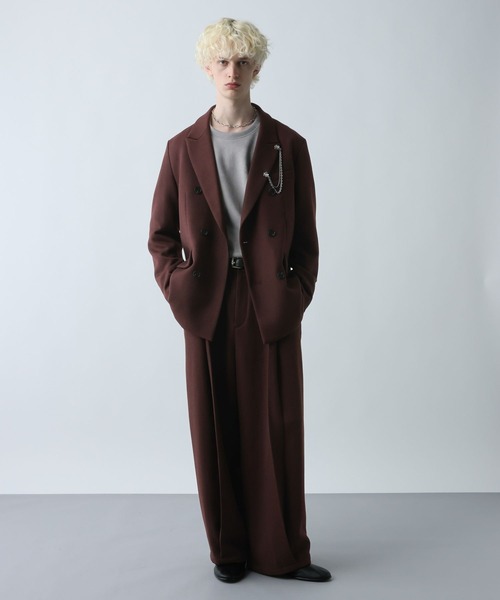 セール】【SET UP対応】ツイードダブルジャケット(HARE)（テーラード