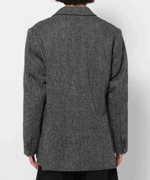 SET UP対応】ツイードダブルジャケット(HARE)（テーラードジャケット