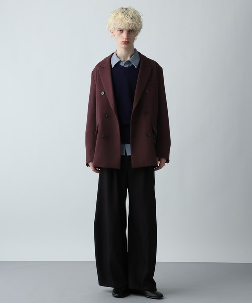 SET UP対応】ツイードダブルジャケット(HARE)（テーラードジャケット