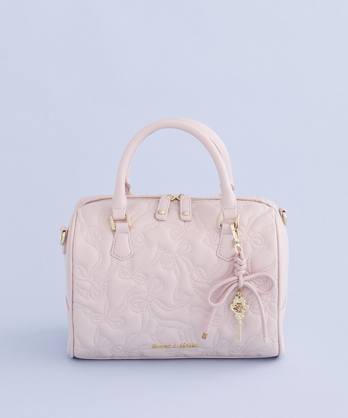 チャーム付きリボンキルティングボストンバッグ（ボストンバッグ