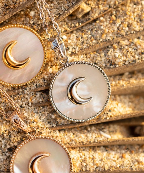セール】moon shell coin necklace/【ハワイアンジュエリー 