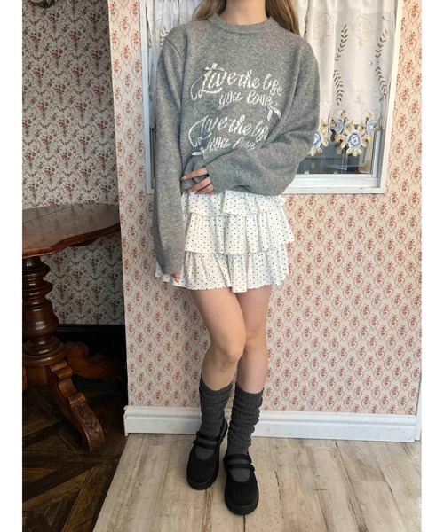 PHILLY（フィリー）の「リボンデザインジャガードニット（ニット/セーター・レディース・グレー/ネイビー/ベージュ・FREE）」の10枚目の写真