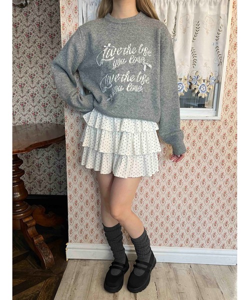 PHILLY（フィリー）の「リボンデザインジャガードニット（ニット/セーター・レディース・グレー/ネイビー/ベージュ・FREE）」の11枚目の写真