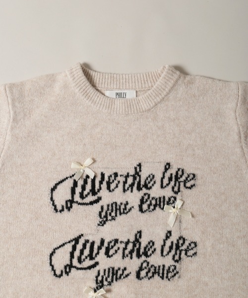 PHILLY（フィリー）の「リボンデザインジャガードニット（ニット/セーター・レディース・グレー/ネイビー/ベージュ・FREE）」の19枚目の写真