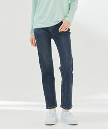 レディース ヒドゥンバンディングスリムストレートデニムパンツ-DARG2363B04
