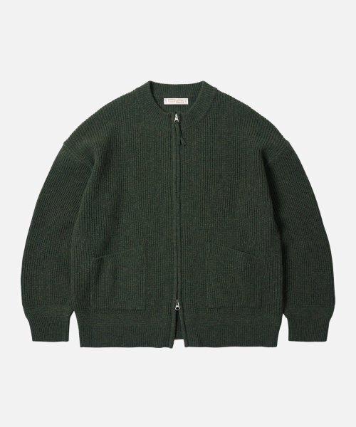 FRIZMWORKS(フリズムワークス)の「WOOL DECK ZIP UP CARDIGAN _ FOREST GREEN(カーディガン/ボレロ・メンズ・その他・MEDIUM/LARGE/X-LARGE/SMALL)」の1枚目の写真