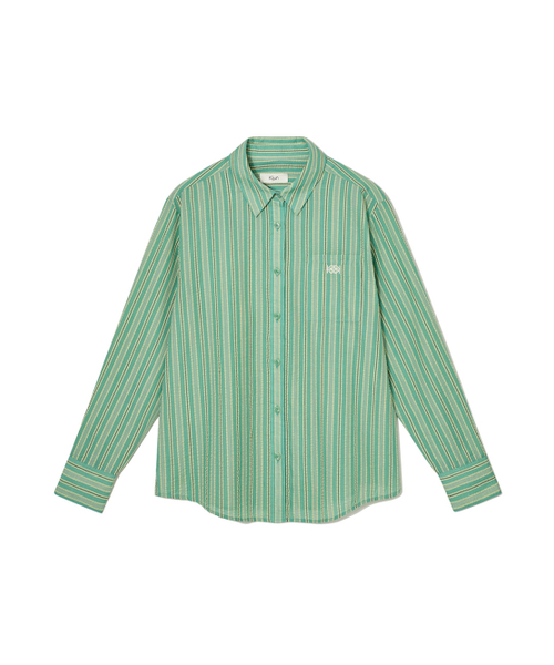 Kijun(キジュン)の「BETTA Oversized Shirt Green Stripe(シャツ/ブラウス・レディース・その他・MEDIUM)」の5枚目の写真