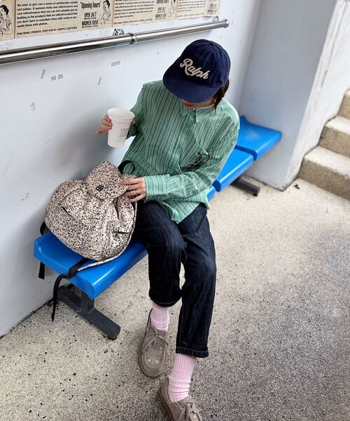 Kijun(キジュン)の「BETTA Oversized Shirt Green Stripe(シャツ/ブラウス・レディース・その他・MEDIUM)」の6枚目の写真