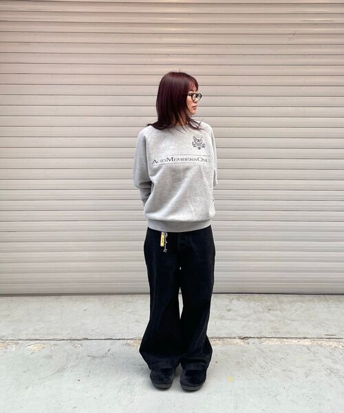 SLOWACID（スローアシッド）の「AMO ラグランスウェットシャツ [メランジグレー]（スウェット・レディース・ライトグレー・SMALL/MEDIUM/LARGE）」の4枚目の写真