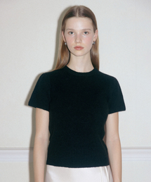 ANGORA HALF SLEEVE PULLOVER BLACK