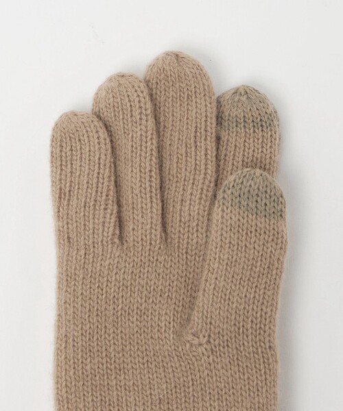 green label relaxing(グリーンレーベルリラクシング)の「バイカラー ニット グローブ -タッチパネル対応-(手袋・メンズ・ダークブラウン/ベージュ/ロイヤルブルー/ブラック・FREE)」の7枚目の写真