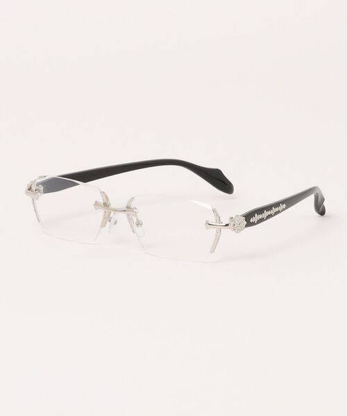 VIBGYOR（ヴィブジョー）の「横長スクエア リムレスメガネ / デザインテンプル / クリアレンズ / ユニセックス (DAY)（メガネ・レディース・シルバー/ゴールド・FREE）」の7枚目の写真