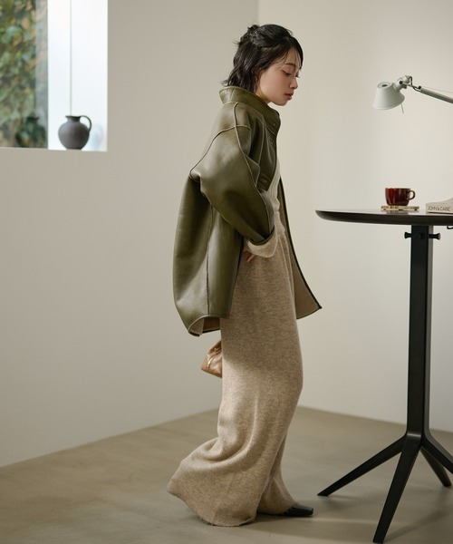 LAULEN(ローレン)の「stand collar reversible boa middle coat /スタンドカラーリバーシブルボアミドルコート(その他アウター・レディース・カーキ/ブラック・FREE)」の17枚目の写真