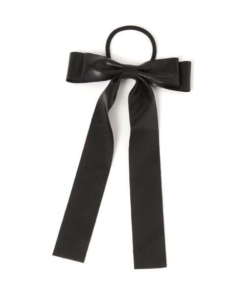 LAKOLE（ラコレ）の「レザー調ロングリボンヘアゴム / 607770（ヘアゴム・レディース・ブラック/ボルドー/ダークブラウン・FREE）」の2枚目の写真