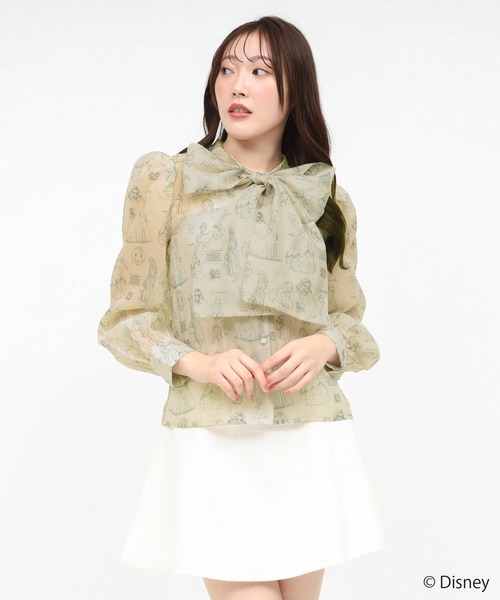 ROYAL PARTY（ロイヤルパーティー）の「【Disney】プリンセス/リボンシアーブラウス（シャツ/ブラウス・レディース・オフホワイト/ベージュ・FREE）」の2枚目の写真