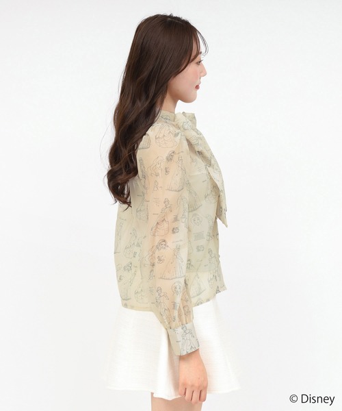 ROYAL PARTY（ロイヤルパーティー）の「【Disney】プリンセス/リボンシアーブラウス（シャツ/ブラウス・レディース・オフホワイト/ベージュ・FREE）」の3枚目の写真