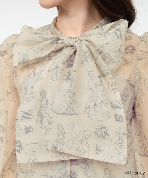 ROYAL PARTY（ロイヤルパーティー）の「【Disney】プリンセス/リボンシアーブラウス（シャツ/ブラウス・レディース・オフホワイト/ベージュ・FREE）」の5枚目の写真