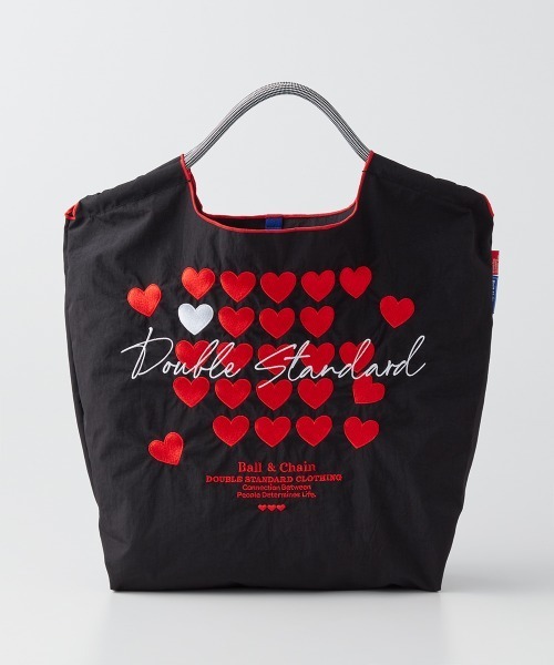DOUBLE STANDARD CLOTHING（ダブルスタンダードクロージング）の「Ball&Chain / ハートミニショッピングバッグ（エコバッグ/サブバッグ・レディース・ブラック/キャメル・FREE）」の2枚目の写真