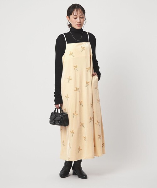 セール】ベロア シシュウ キャミソール ワンピース（ワンピース