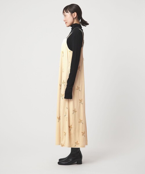 セール】ベロア シシュウ キャミソール ワンピース（ワンピース