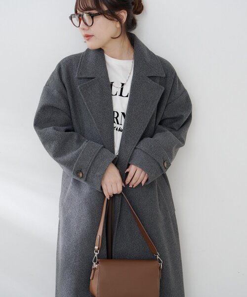 Remind me and forever（リマインドミーアンドフォーエバー）の「ウールライクダブルチェスターコート（チェスターコート・レディース・ブラック/アイボリー/チャコールグレー/ブラウン/キャメル・FREE）」の3枚目の写真