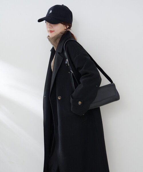 Remind me and forever（リマインドミーアンドフォーエバー）の「ウールライクダブルチェスターコート（チェスターコート・レディース・ブラック/アイボリー/チャコールグレー/ブラウン/キャメル・FREE）」の2枚目の写真